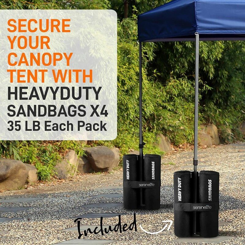 SereneLife 10x15 Instant Shelter Foldable/Collapsible Sunshade Canopy Pop up Tent (Navy Blue) - Image 3
