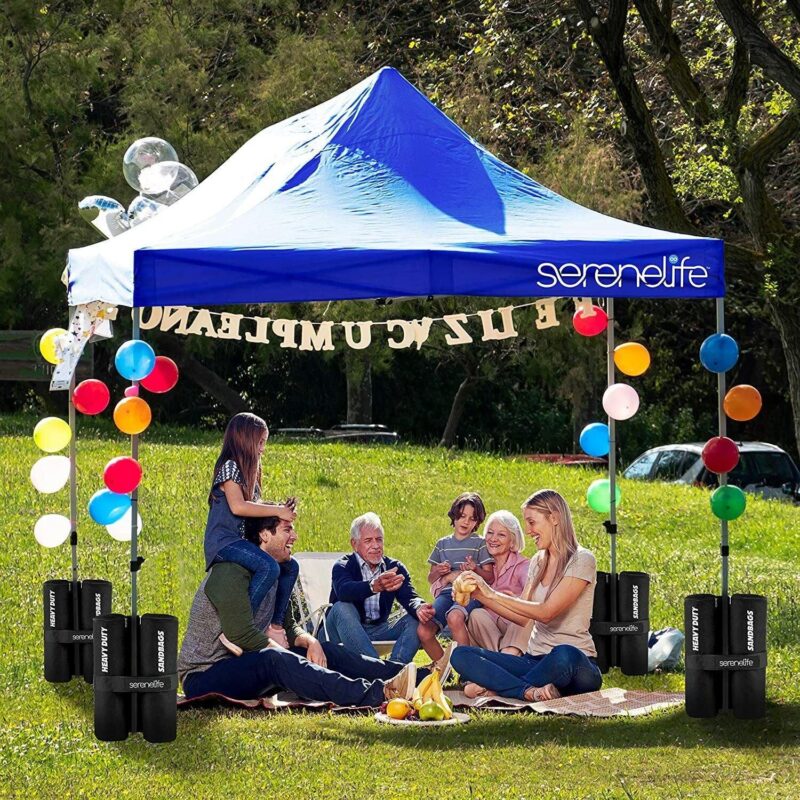 SereneLife 10x15 Instant Shelter Foldable/Collapsible Sunshade Canopy Pop up Tent (Navy Blue) - Image 6