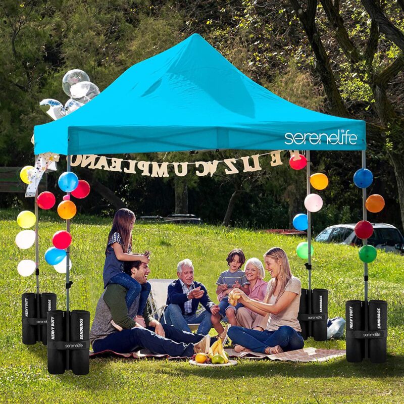 SereneLife Pop Commercial Instant Shelter-Waterproof Polyester Tent W/ Bag, 10 x 15 ft. (Sky Blue) - Image 7