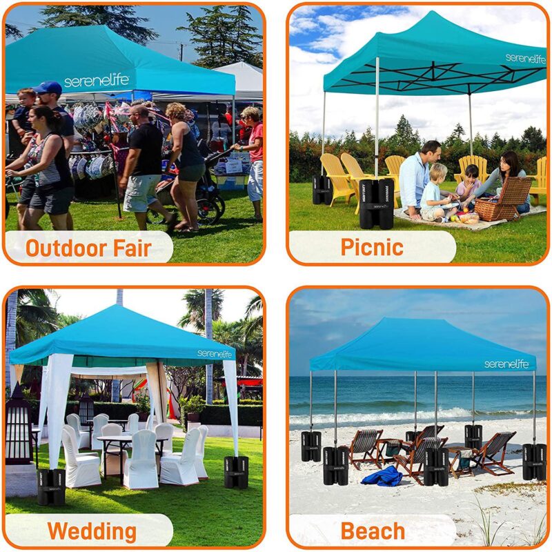 SereneLife Pop Commercial Instant Shelter-Waterproof Polyester Tent W/ Bag, 10 x 15 ft. (Sky Blue) - Image 5