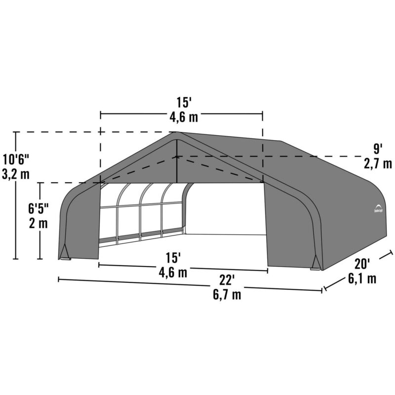 ShelterCoat 22 x 20 ft. Garage Peak Gray STD - Image 4