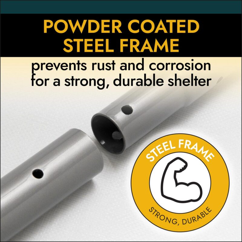 ShelterCoat 8 x 12 ft. Wind and Snow Rated Garage Round Gray STD - Image 6