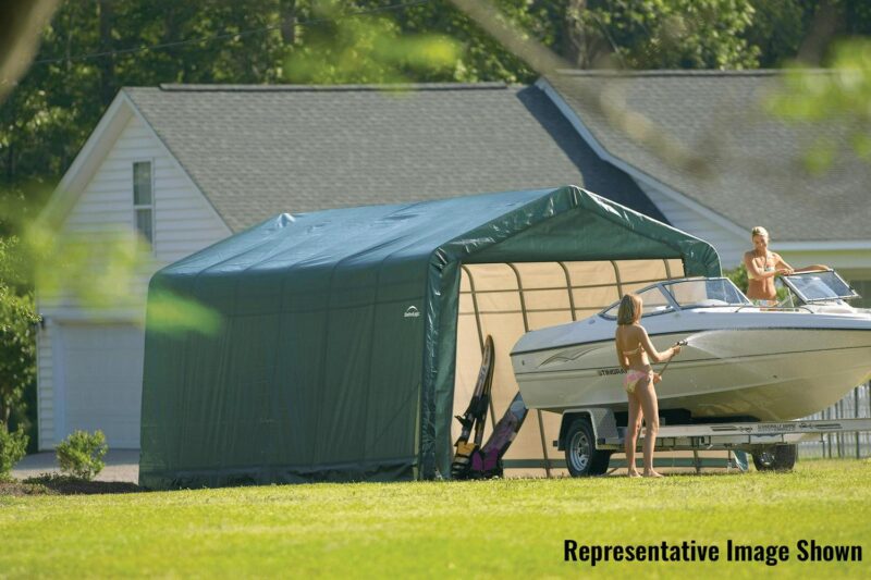 ShelterLogic 13'x20'x10' Peak Style Shelter in Green - Image 5
