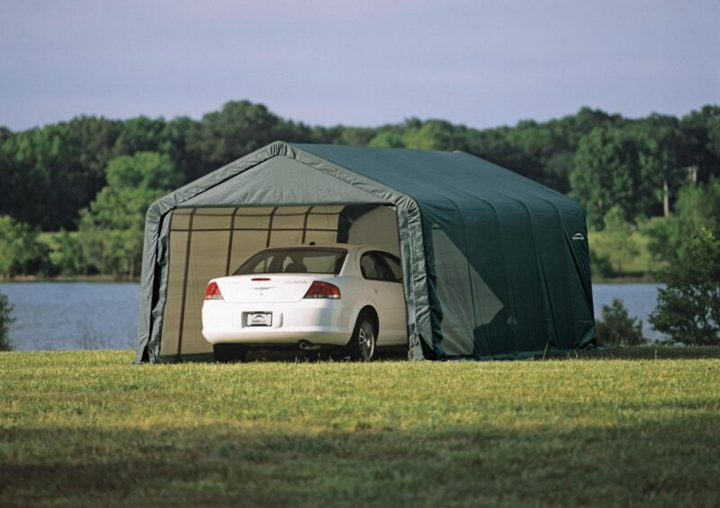 ShelterLogic 13'x20'x10' Peak Style Shelter in Green - Image 4