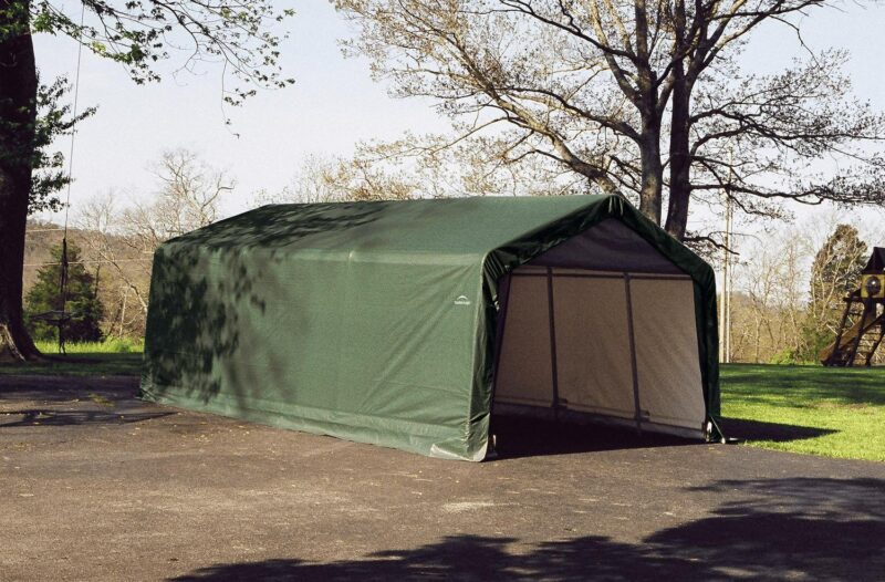 ShelterLogic 13'x20'x10' Peak Style Shelter in Green - Image 3