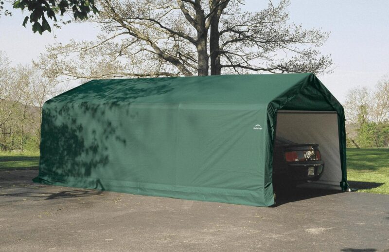 ShelterLogic 13'x20'x10' Peak Style Shelter in Green - Image 2