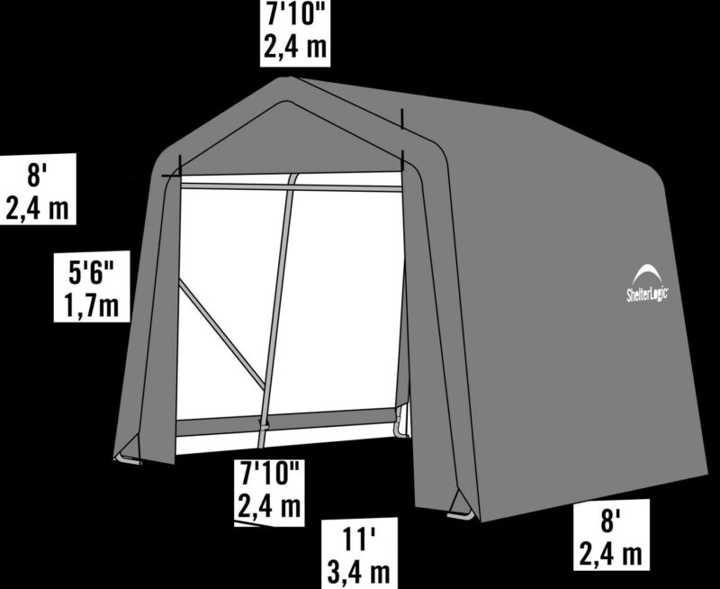ShelterLogic 72804 10x8x8 Peak Style Shelter- Green Cover - Image 3
