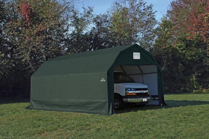 ShelterLogic 90254 12x28x11 Barn Shelter- Green Cover - Image 2