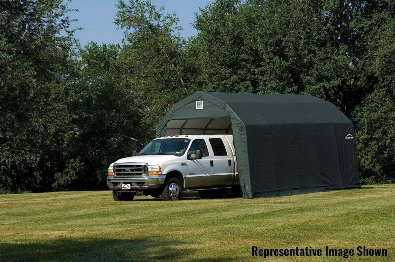 ShelterLogic 90254 12x28x11 Barn Shelter- Green Cover - Image 3