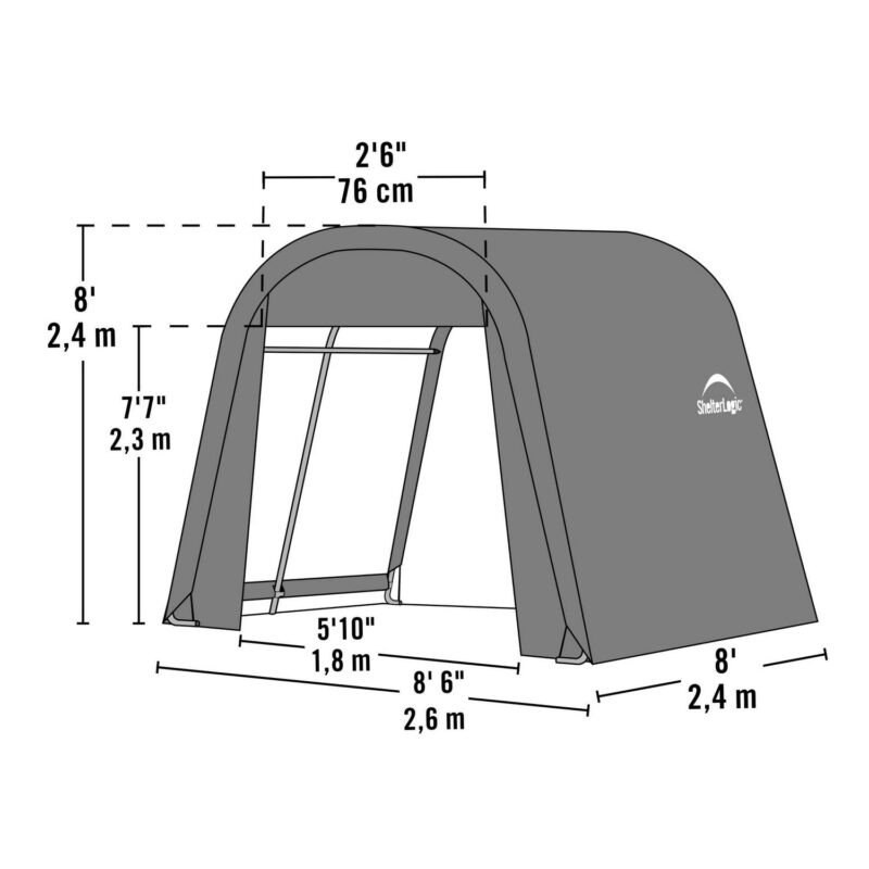 ShelterLogic RoundTop 8 x 8 x 8 Round Frame Shed - Image 3