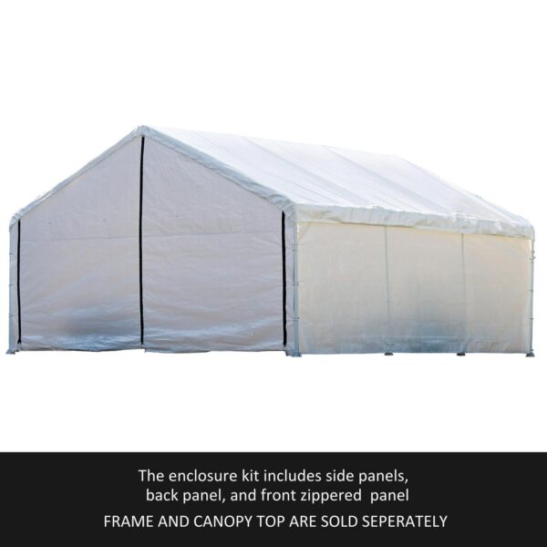 ShelterLogic Super Max 18' x 20' White Canopy Enclosure Kit Fits 2  Frame