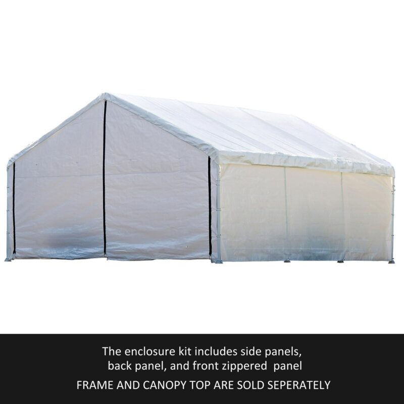 ShelterLogic Super Max 18' x 20' White Canopy Enclosure Kit Fits 2  Frame