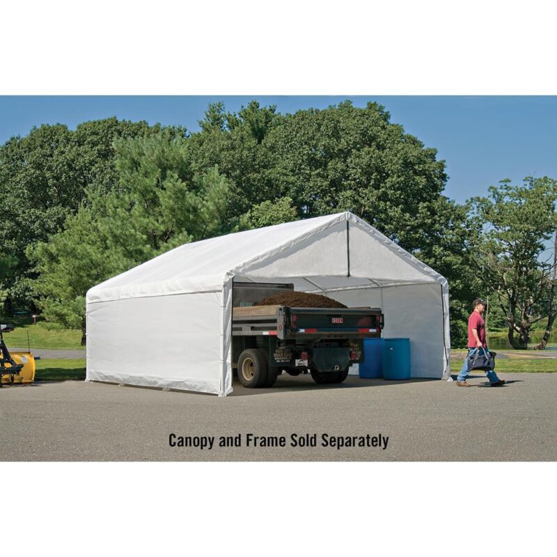 ShelterLogic Super Max 18' x 20' White Canopy Enclosure Kit Fits 2  Frame - Image 5