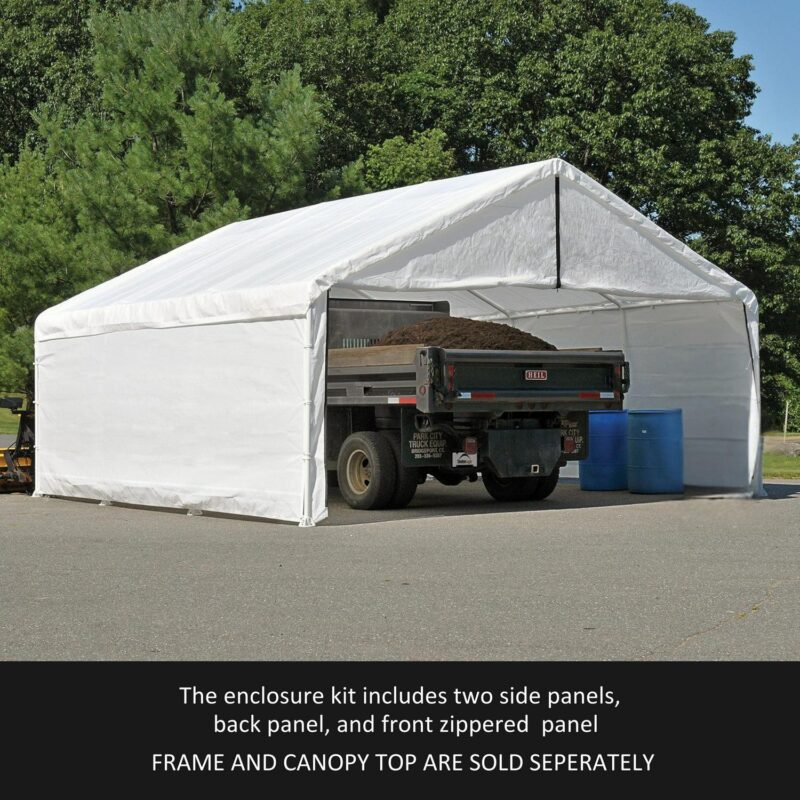 ShelterLogic Super Max 18' x 20' White Canopy Enclosure Kit Fits 2  Frame - Image 2