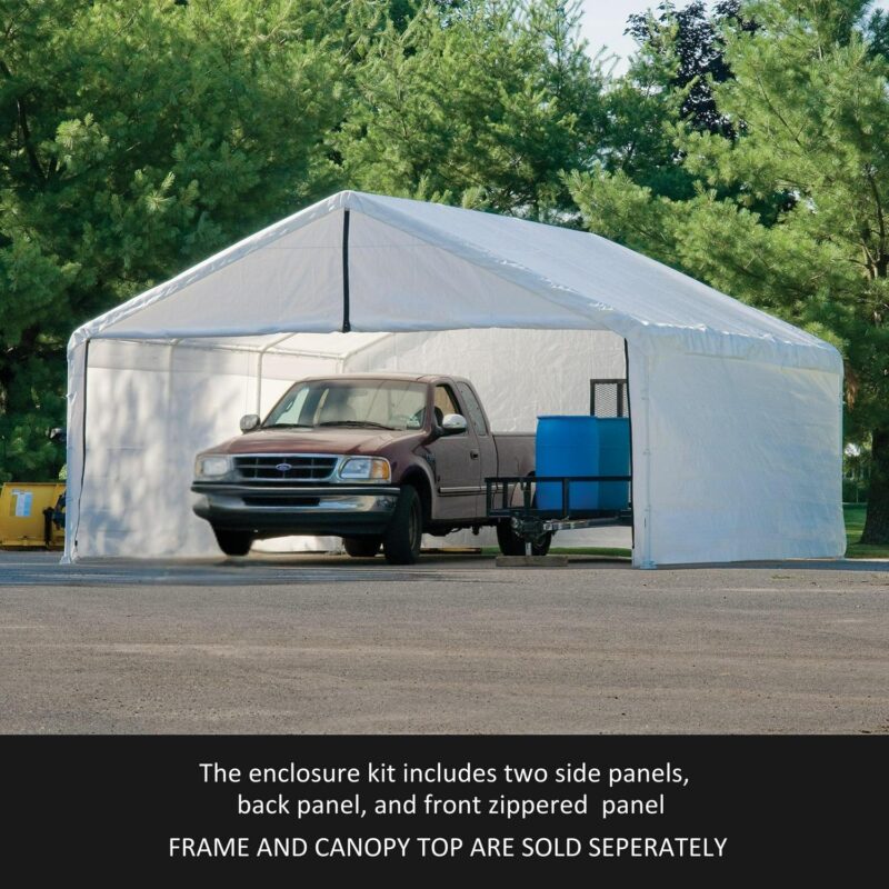 ShelterLogic Super Max 18' x 20' White Canopy Enclosure Kit Fits 2  Frame - Image 3