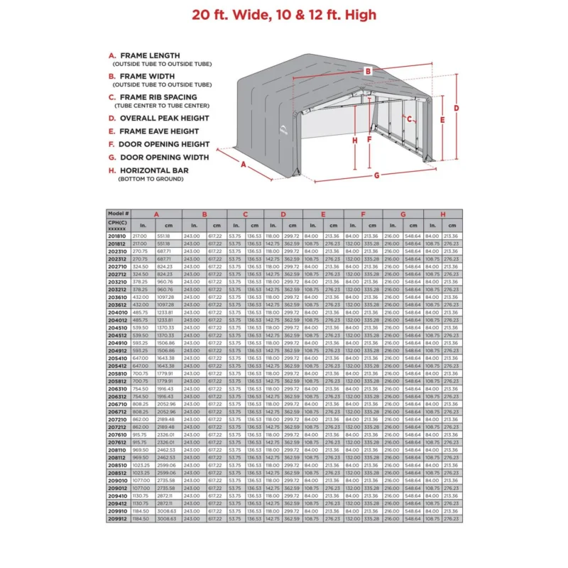 ShelterTube Wind and Snow-Load Rated Garage, 20x23x10 Gray - Image 4