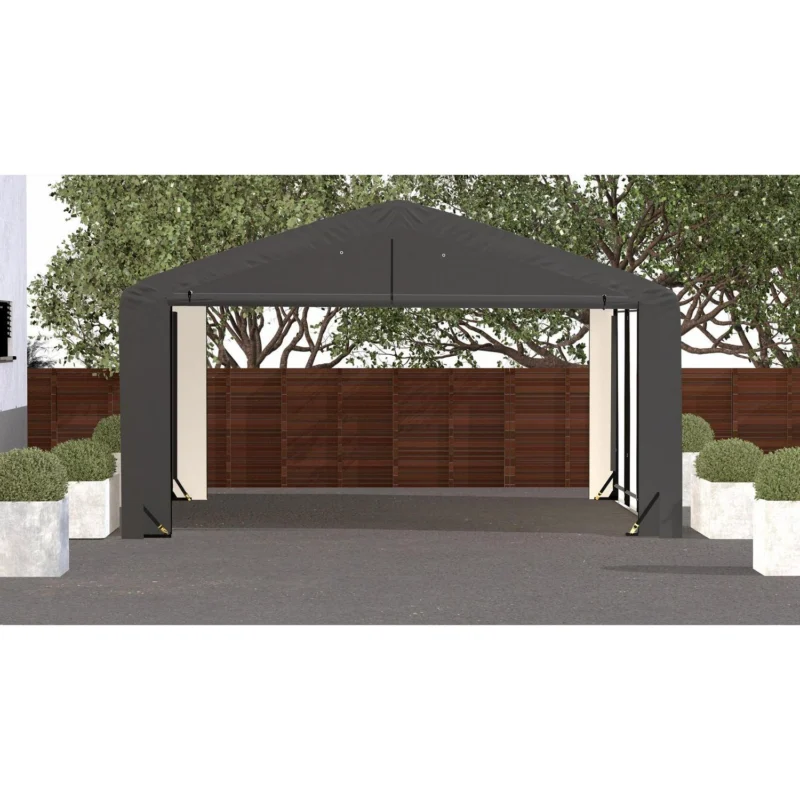 ShelterTube Wind and Snow-Load Rated Garage, 20x23x10 Gray - Image 2