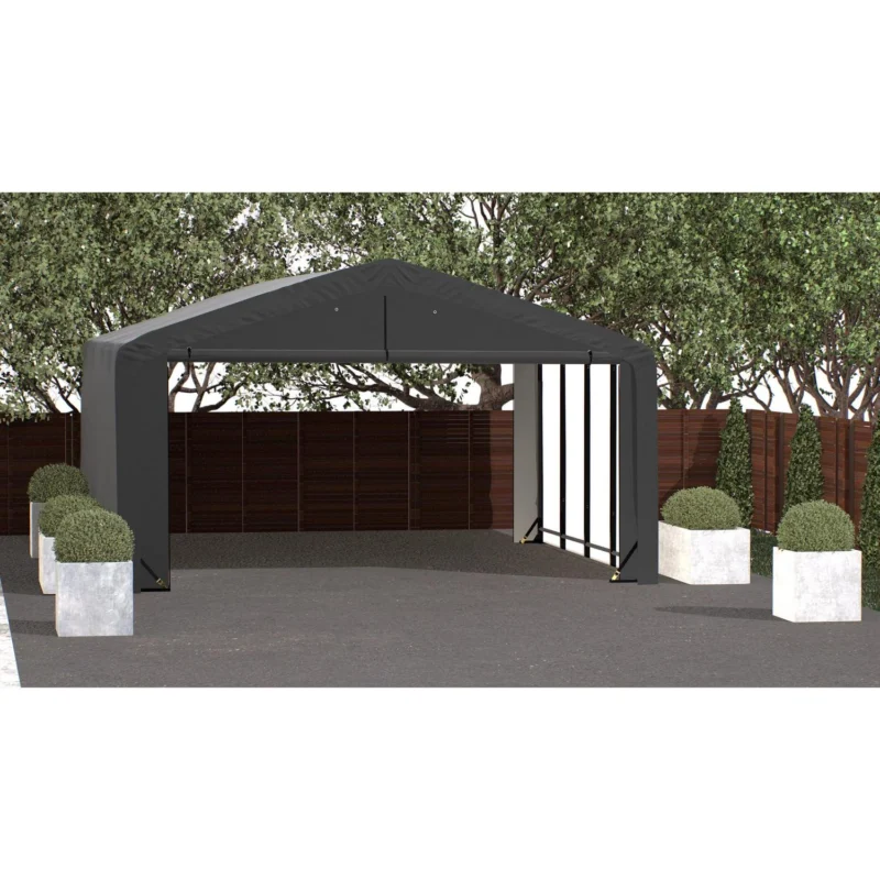 ShelterTube Wind and Snow-Load Rated Garage, 20x23x10 Gray - Image 3