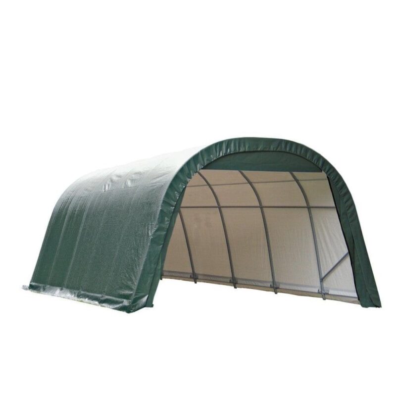Shelterlogic Outdoor Round Garage Boat/ Car Green 12 x 8 x 24-foot Storage Shed - Image 2