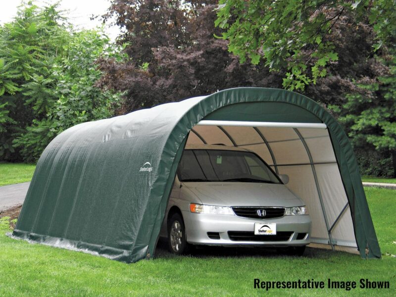 Shelterlogic Outdoor Round Garage Boat/ Car Green 12 x 8 x 24-foot Storage Shed - Image 3