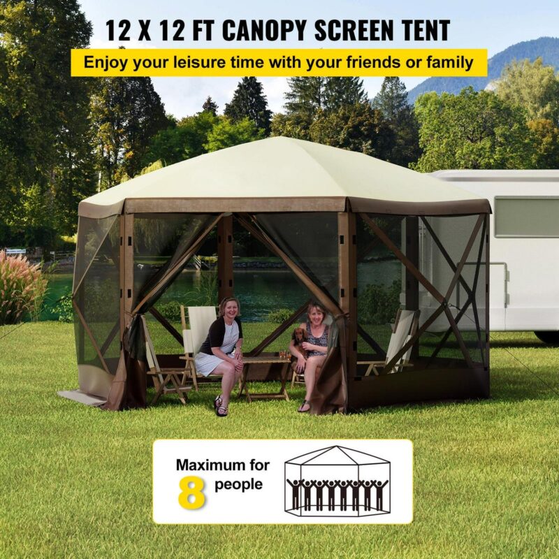 Skyshalo 12x12 ft Brown Pop up Outdoor Canopies, Waterproof - Image 2