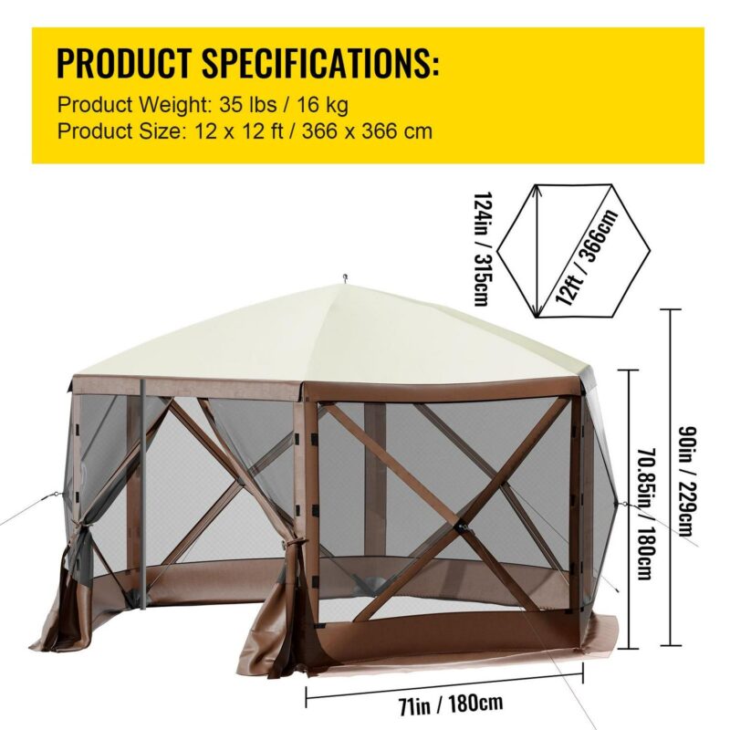 Skyshalo 12x12 ft Brown Pop up Outdoor Canopies, Waterproof - Image 7