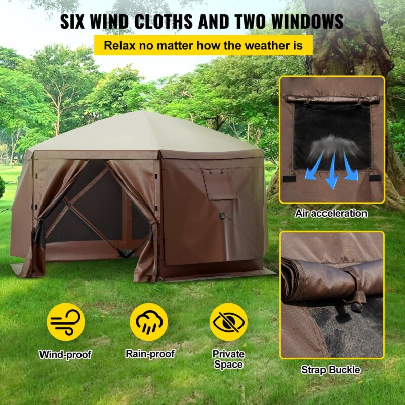 Skyshalo 12x12 ft Brown Pop up Outdoor Canopies, Waterproof - Image 3
