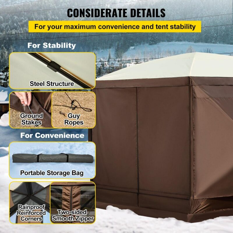 Skyshalo 12x12 ft Brown Pop up Outdoor Canopies, Waterproof - Image 6