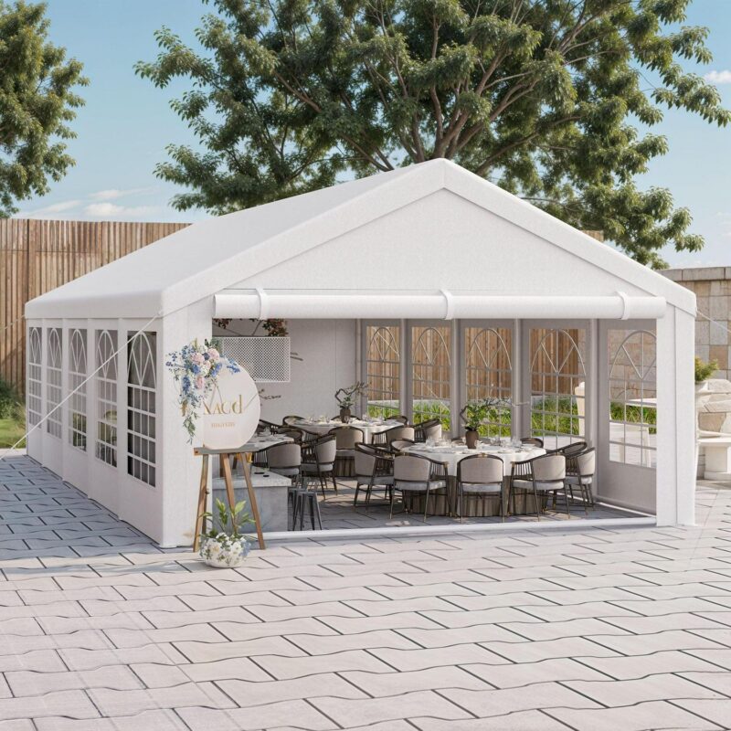 Uforic 16x32FT Party Tent Heavy Duty with Removable Sidewalls and 3 Storage Bags, Commercial Wedding Large Tent, Upgraded Galvanized Canopy,Waterproof, White - Image 2
