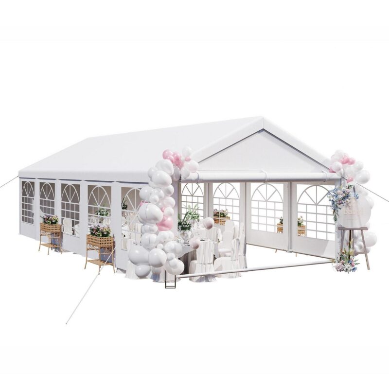 Uforic 16x32FT Party Tent Heavy Duty with Removable Sidewalls and 3 Storage Bags, Commercial Wedding Large Tent, Upgraded Galvanized Canopy,Waterproof, White - Image 9
