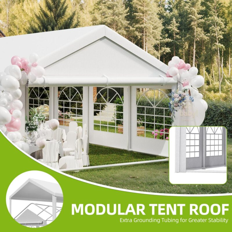 Uforic 16x32FT Party Tent Heavy Duty with Removable Sidewalls and 3 Storage Bags, Commercial Wedding Large Tent, Upgraded Galvanized Canopy,Waterproof, White - Image 5