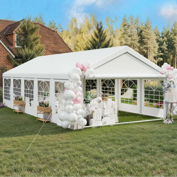 Uforic 16x32FT Party Tent Heavy Duty with Removable Sidewalls, Commercial Outdoor Wedding Large Tent, Upgraded Galvanized Canopy,Waterproof, White