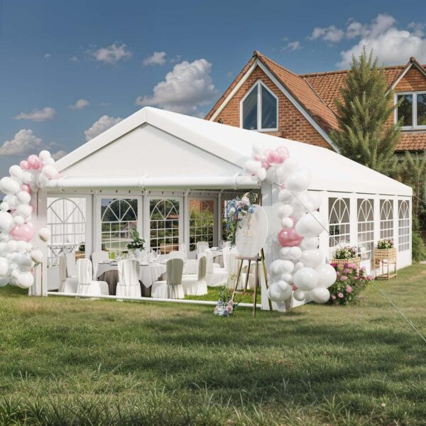 Uforic 16x32FT Party Tent Heavy Duty with Removable Sidewalls and 3 Storage Bags, Commercial Wedding Large Tent, Upgraded Galvanized Canopy,Waterproof, White