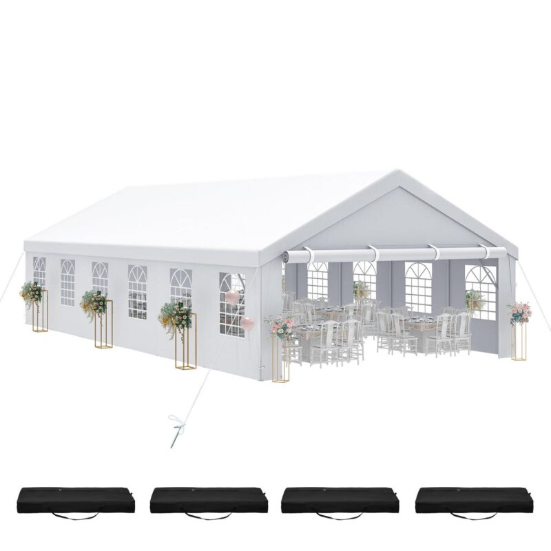 Uforic 20x40 ft Heavy Duty Outdoor Canopy Large Party Tent with Removable Sidewalls and 600D Oxford Bags,Waterproof, White - Image 7