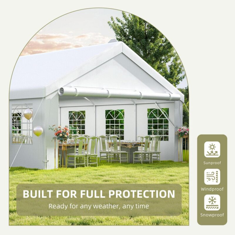 Uforic 20x40 ft Heavy Duty Outdoor Canopy Large Party Tent with Removable Sidewalls and 600D Oxford Bags,Waterproof, White - Image 5