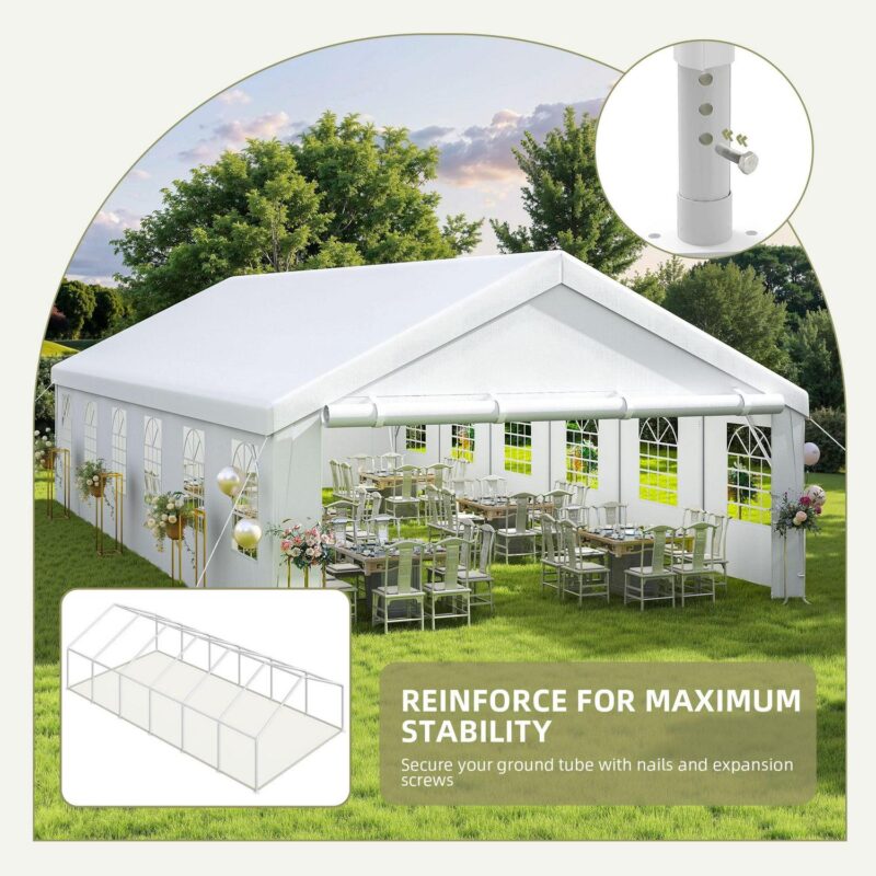 Uforic 20x40 ft Heavy Duty Outdoor Canopy Large Party Tent with Removable Sidewalls and 600D Oxford Bags,Waterproof, White - Image 4