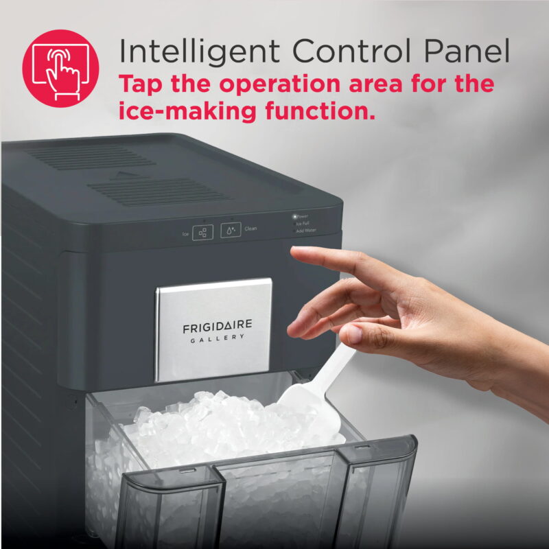 Frigidaire Gallery 33 lbs. Touchscreen Nugget Ice Maker - Stainless Steel Accent, EFIC220, Black - Image 5