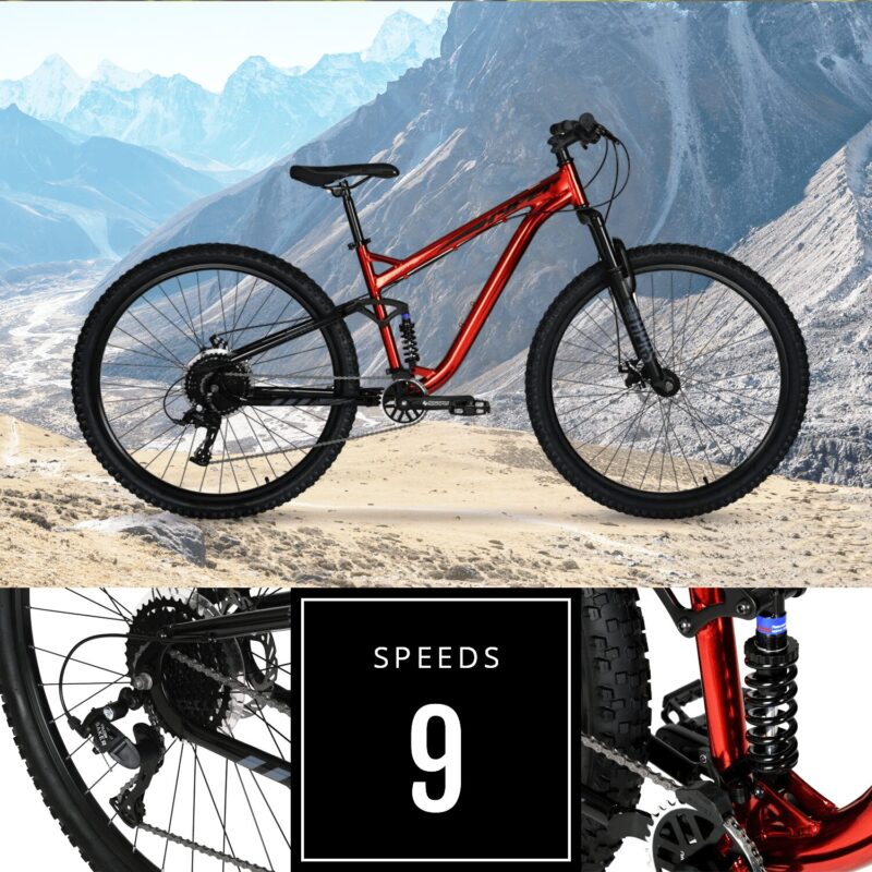 29" Hyper Explorer Dual Suspension Mountain Bike, Adults Age 13+, Red - Image 4