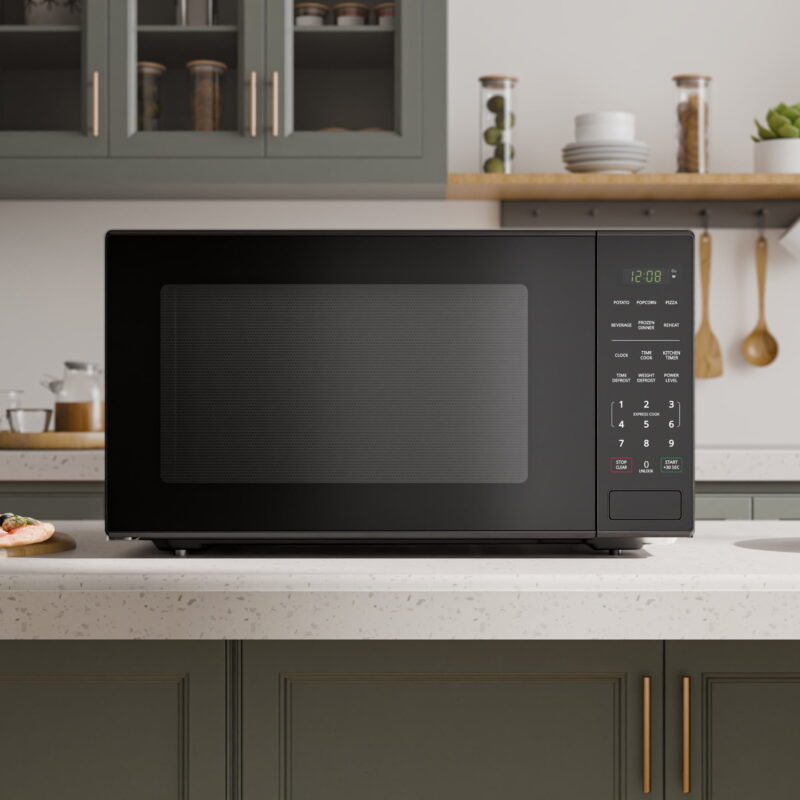 Mainstays 2.2 cu ft Countertop Microwave Oven, Black, New - Image 2