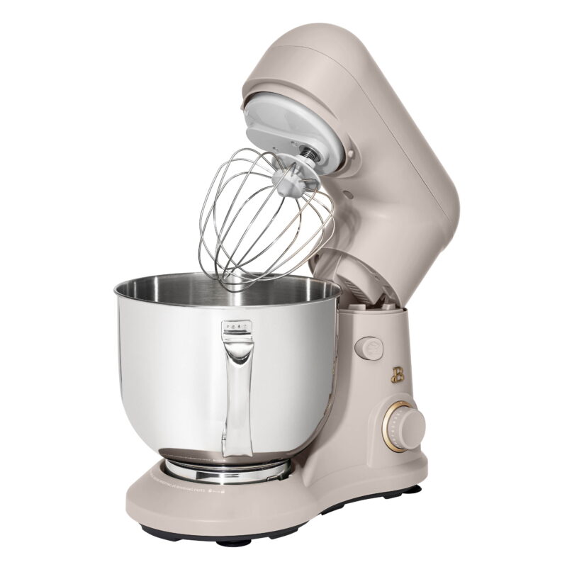 Beautiful 5.3 Qt Stand Mixer, Porcini Taupe with Flat Beater, Dough Hook, Balloon Whisk - Image 7