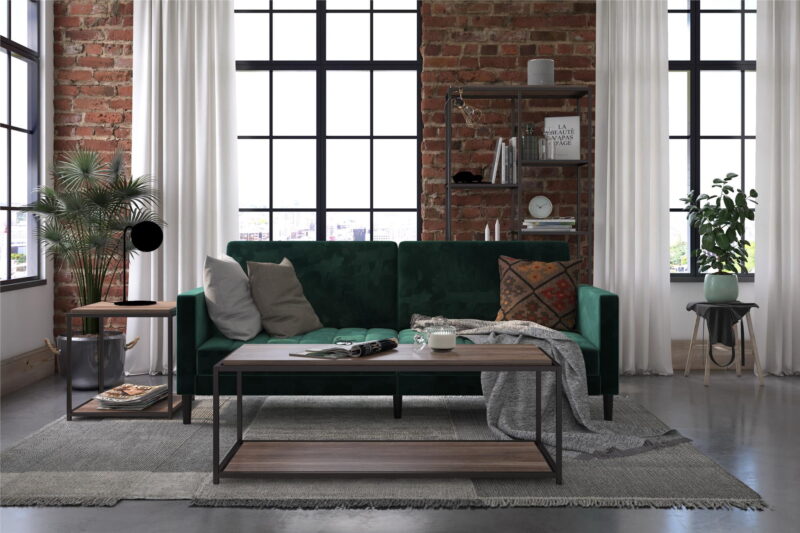 DHP Farnsworth Futon, Green Velvet - Image 4