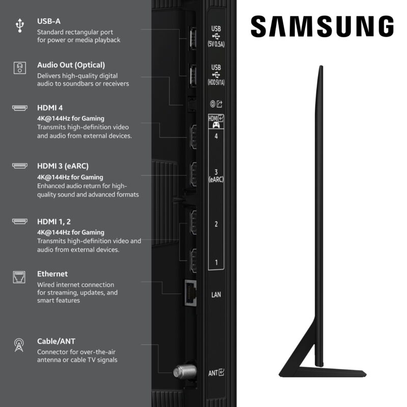 Samsung 55” Class Neo QLED 4K QN70F Samsung Vision AI Mini LED Smart TV (2025) - QN55QN70FAFXZA - Image 4