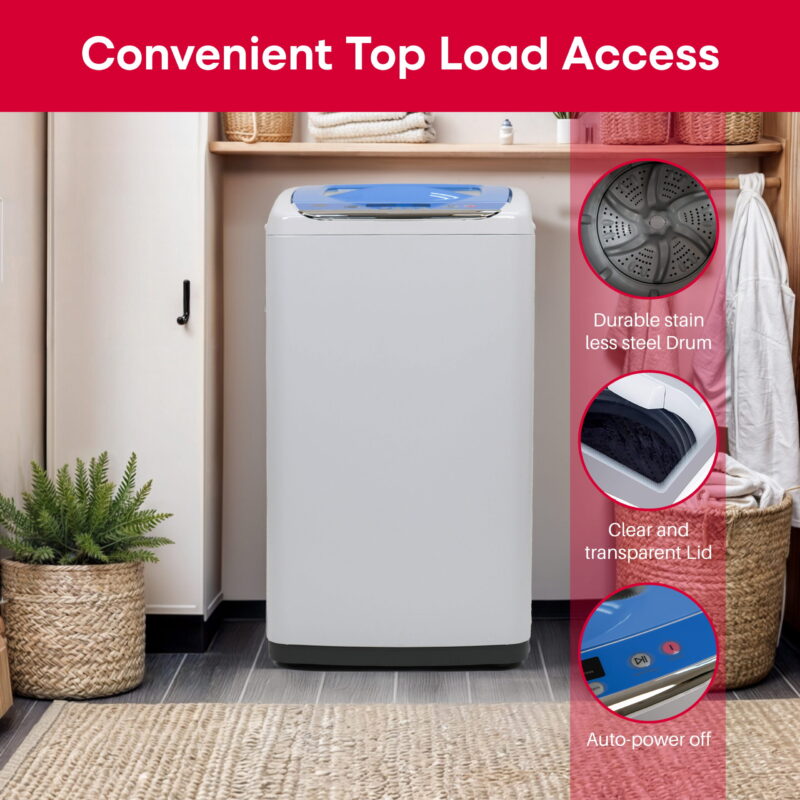 RCA, 0.9 cu ft Portable Washer, White, RPW091 - Image 4