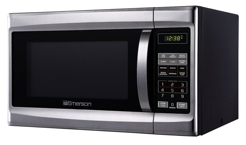 Emerson 1.3 Cu Ft 1000 Watt, Touch Control Microwave Oven, Stainless Steel/Black, MW1338SB - Image 2