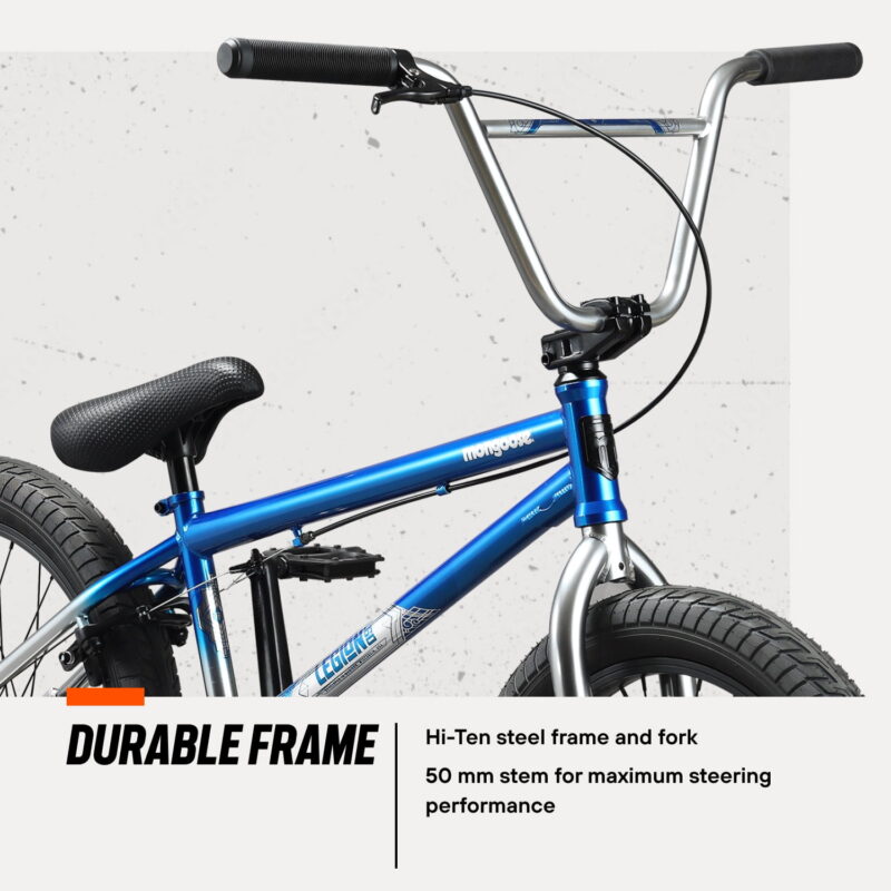 Mongoose Legion L60 Freestyle BMX Bike, 20" Wheels, Ages 8 and up, Blue - Image 3