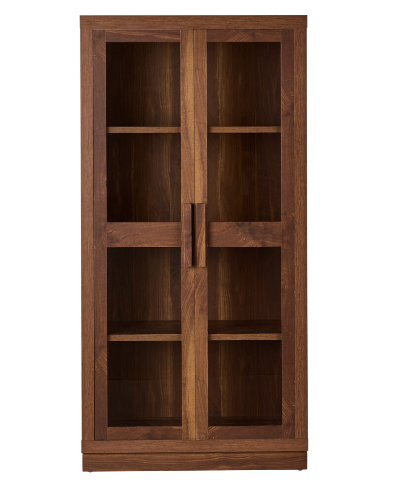 Better Homes & Gardens Ezra Glass Door Storage Cabinet, Warm Walnut finish - Image 7
