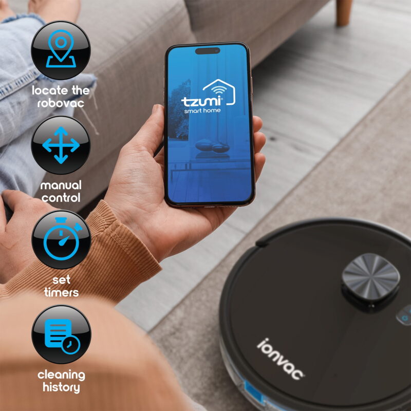 Ionvac OptiMax Robovac, Laser Mapping Robot Vacuum Cleaner with Wi-Fi, New - Image 2