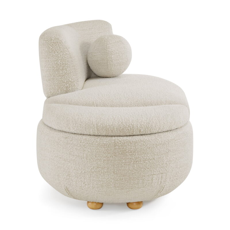 Better Homes & Gardens Juliet Modern Boucle Chaise & Storage Ottoman, Pearl - Image 5