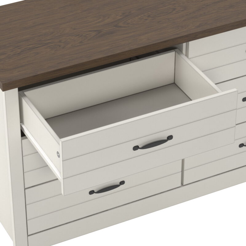 Lancaster Wood 6 Drawer Dresser, Ivory, by Hillsdale Living Essentials - Image 5