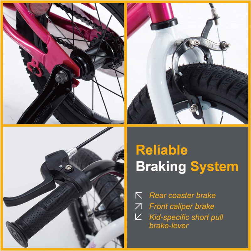 Royalbaby Freestyle 16" Bicycle for Boys and Girls Ages 6-8 Years, Fuchsia - Image 2
